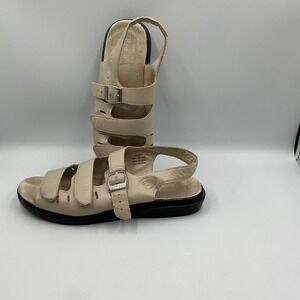 Propet Womens Beige Leather Slingback Sandals Comfort Orthotic Size 8 M